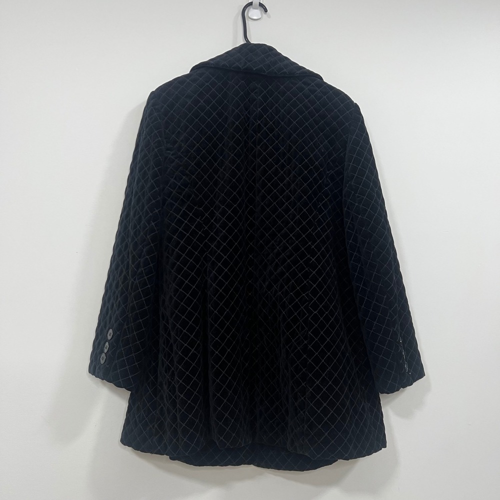 INC International Concepts Black Quilted Velvet Pea Coat Jacket Womens 1X - Picture 7 of 11